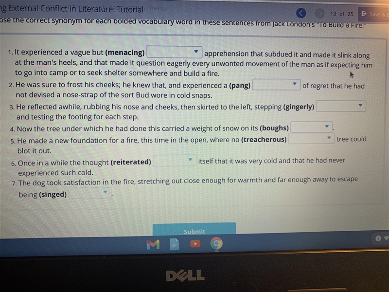 Select the correct answer from each drop- down menu. Choose the correct synonym for-example-1