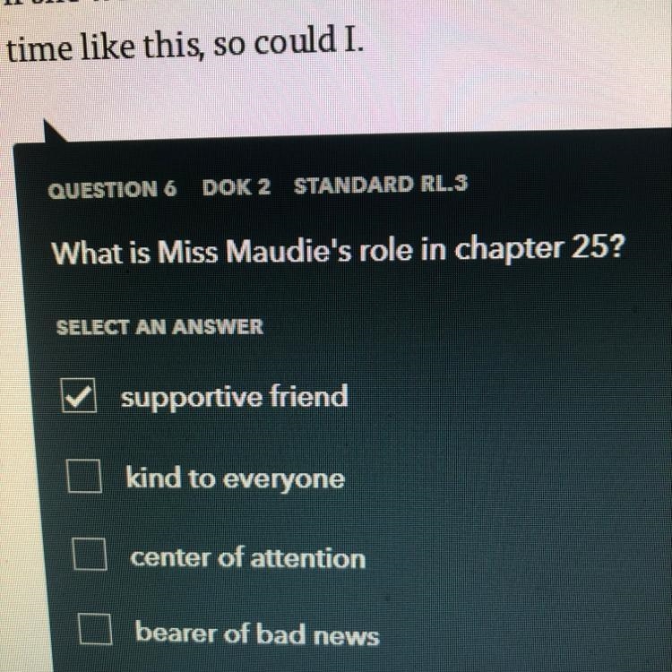 What is Miss Maddie role in chapter 25 Supportive friend Kind to everyone-example-1