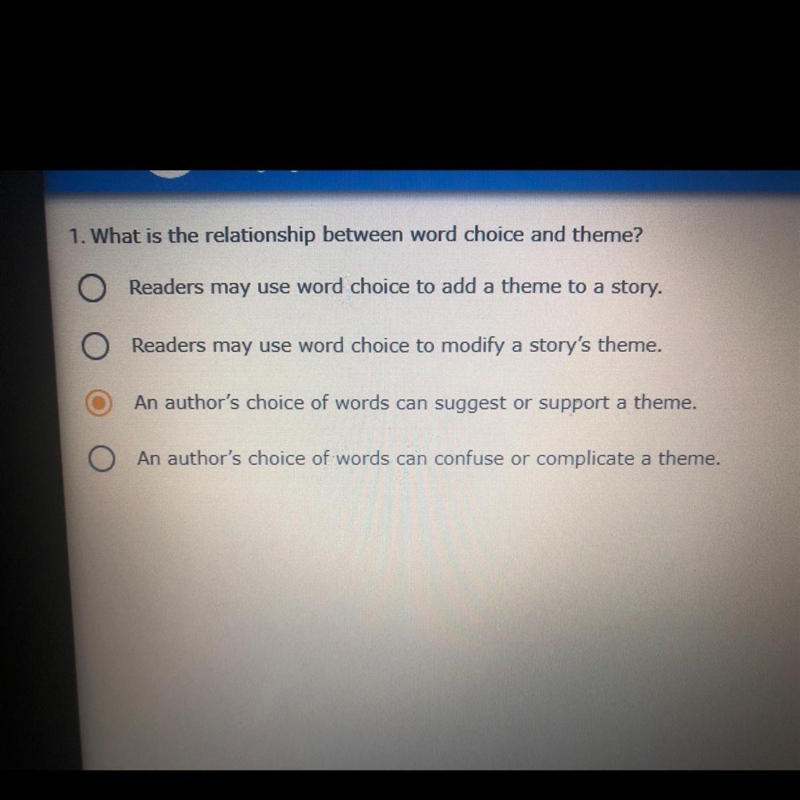 What is the relationship between word choice and theme?-example-1