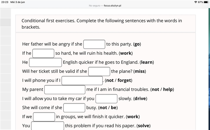 HELP me with this exercises of first conditional pls-example-1