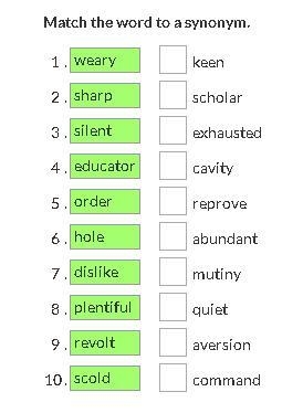 Match the word to a synonym.-example-1