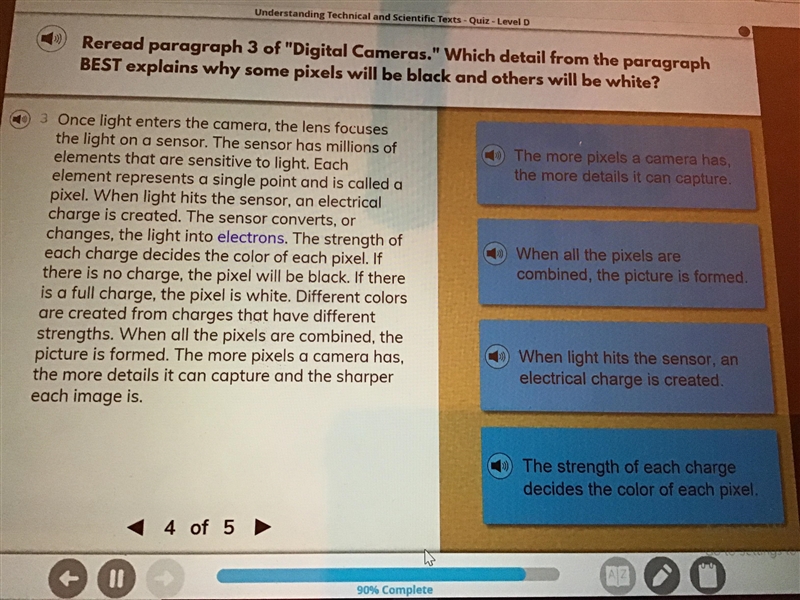 Reread paragraph 3 of "Digital Cameras." Which detail from the paragraph-example-1