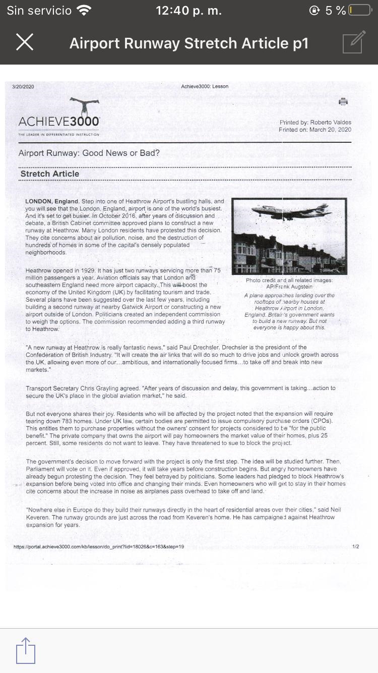 Which statement from the article best supports the opinion that expanding Heathrow-example-1