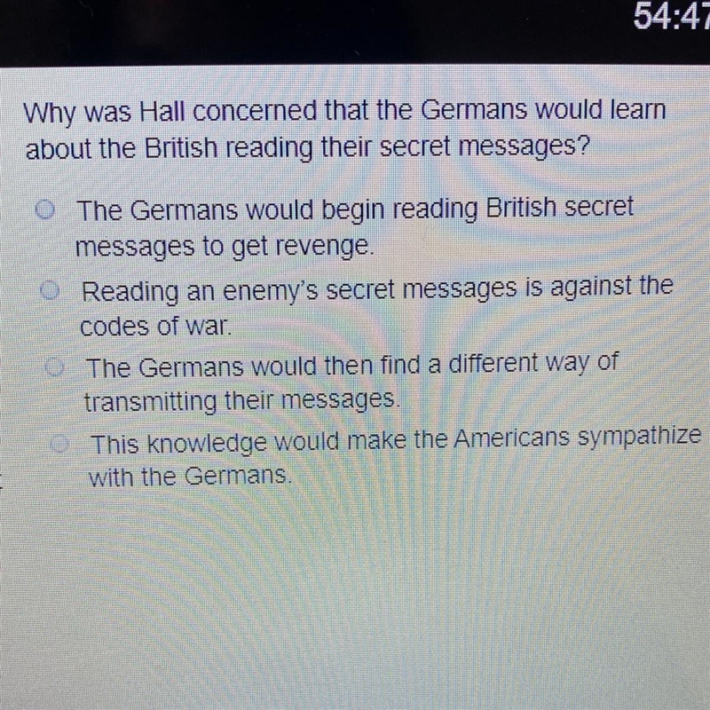 Why was hall concerned that the germans would learn about the british reading their-example-1