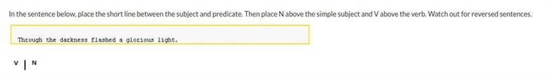 In the sentence below, place the short line between the subject and predicate. Then-example-1