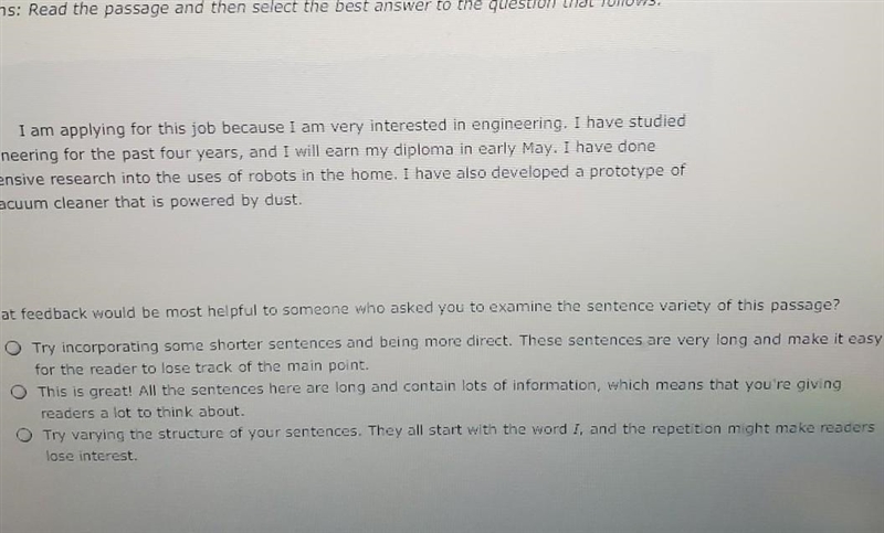 Directions: Read the passage and then select the best answer to the question that-example-1