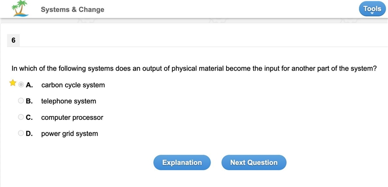 in which of the following systems does an output of physical material become the input-example-1