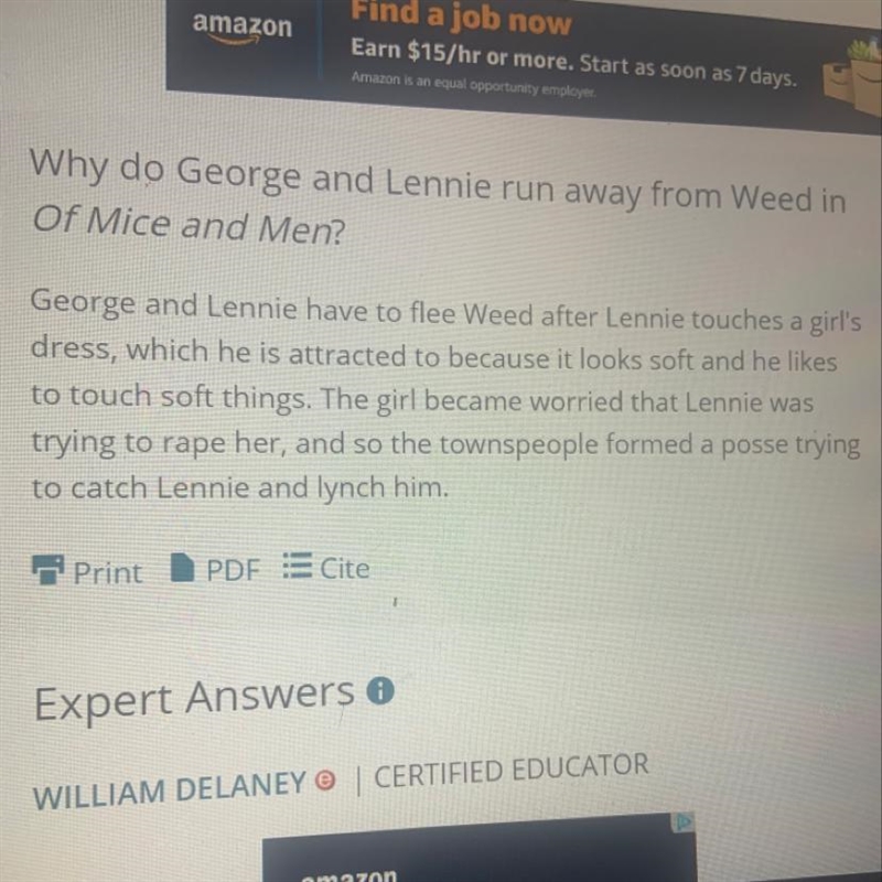 2. What happened that caused the two men to run away from the town of Weed? Do you-example-1