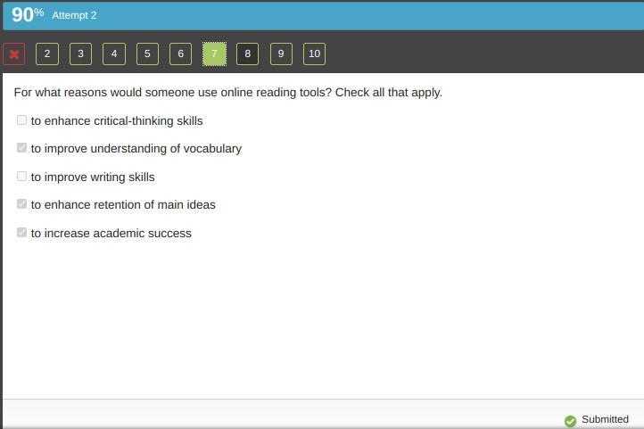 For what reasons would someone use online reading tools? Check all that apply. to-example-1