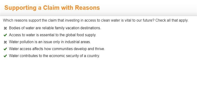 Which reasons support the claim that investing in access to clean water is vital to-example-1