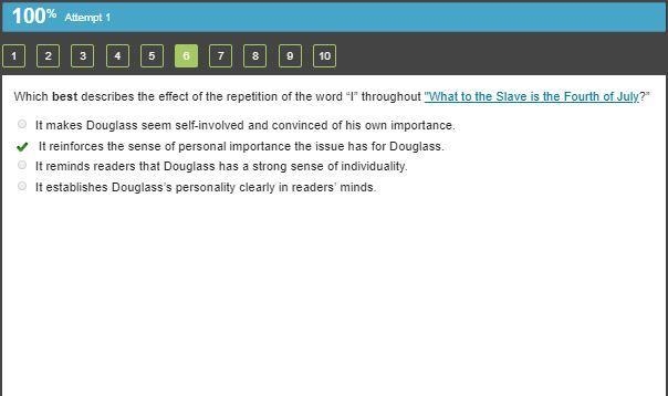 Which best describes the effect of the repetition of the word "T" throughout-example-1