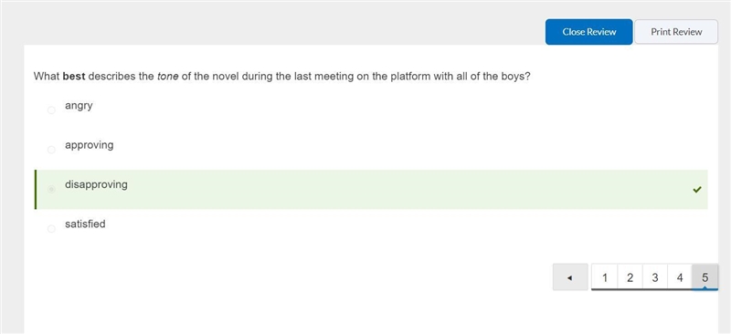 Lord Of The Flies Question: What best describes the tone of the novel during the last-example-1