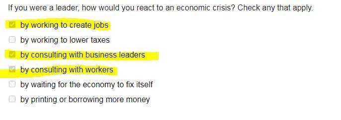 How do you imagine a leader would try to unite the country during times of crisis-example-1