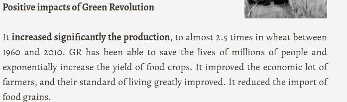 What was a positive effect of the green revolution?​-example-1