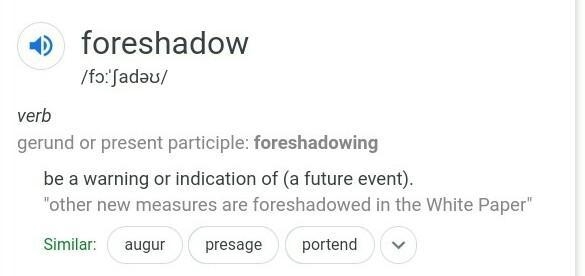 What is foreshadowing? the high point of interest a hint of events to come a moment-example-1