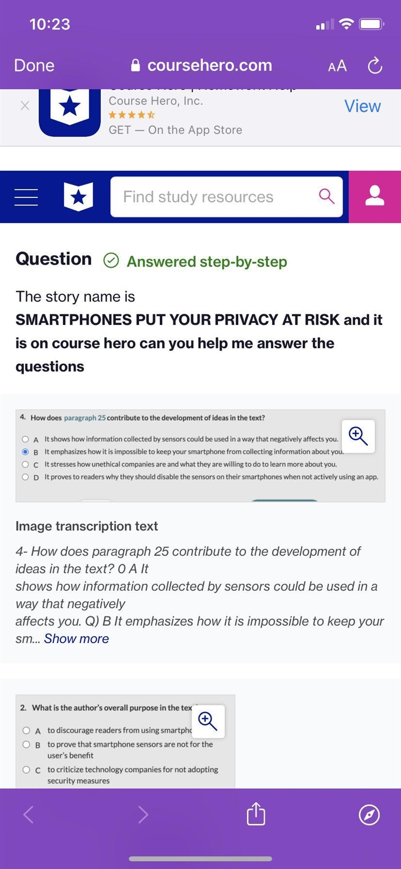 **Smartphones put your privacy at risk** How does paragraph 25 contribute to the development-example-1