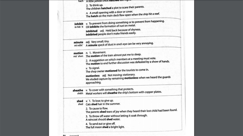 What is the meaning of shed as it is used in the passage of the story called the story-example-1