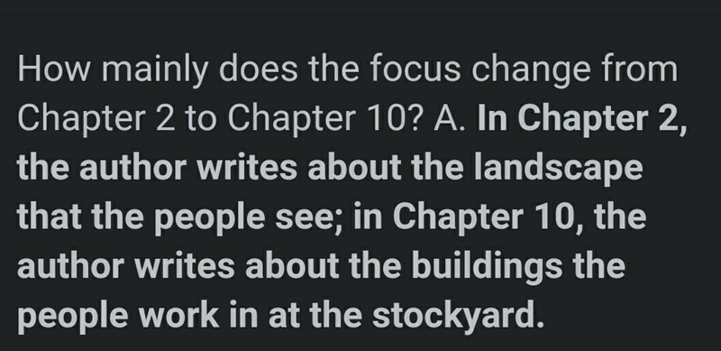 From The Jungle: How mainly does the focus change from Chapter 2 to Chapter 10?​-example-1