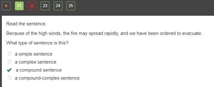 Read the sentence. because of the high winds, the fire may spread rapidly, and we-example-1