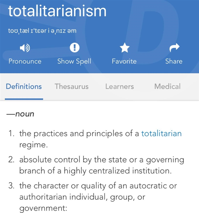 Totalitarianism gives people more personal freedom than authoritarian systems. True-example-1