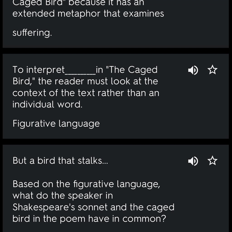 To interpret in “The Caged Bird,” the reader must look at the context of the text-example-1