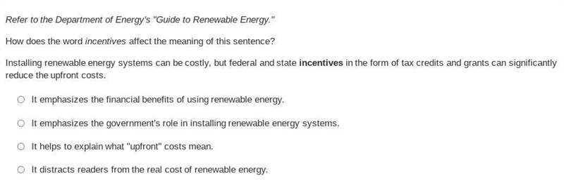 Refer to the Department of Energy's "Guide to Renewable Energy." How does-example-1