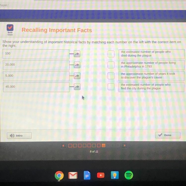 Show your understanding of important historical facts by matching each number on the-example-1