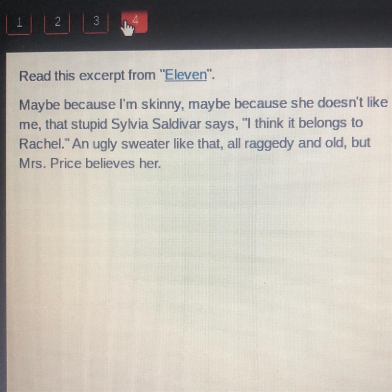 What statement best describes the conflict in this excerpt? A. It is internal because-example-1