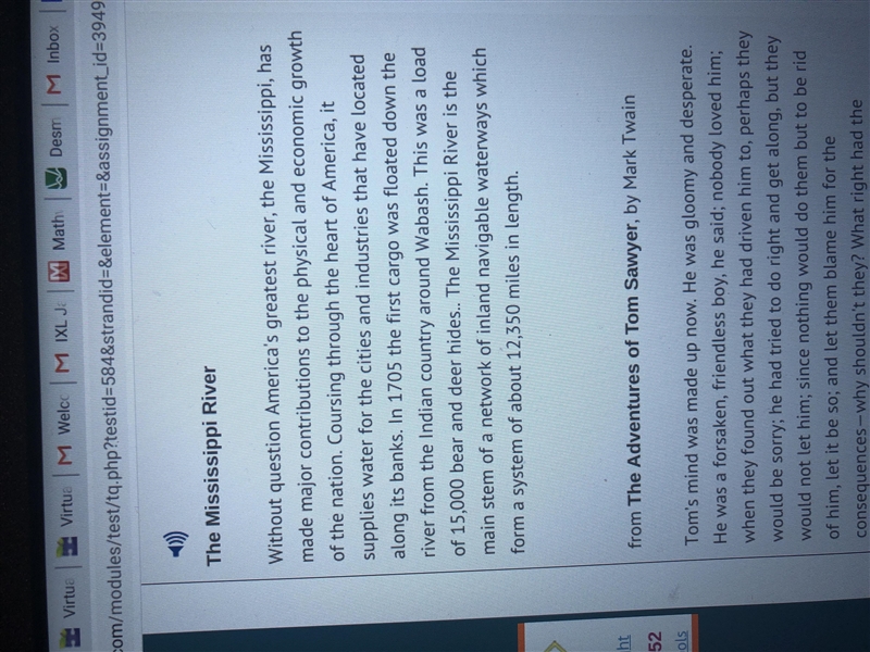 Which best compares and contrasts these two passages featuring the Mississippi River-example-1