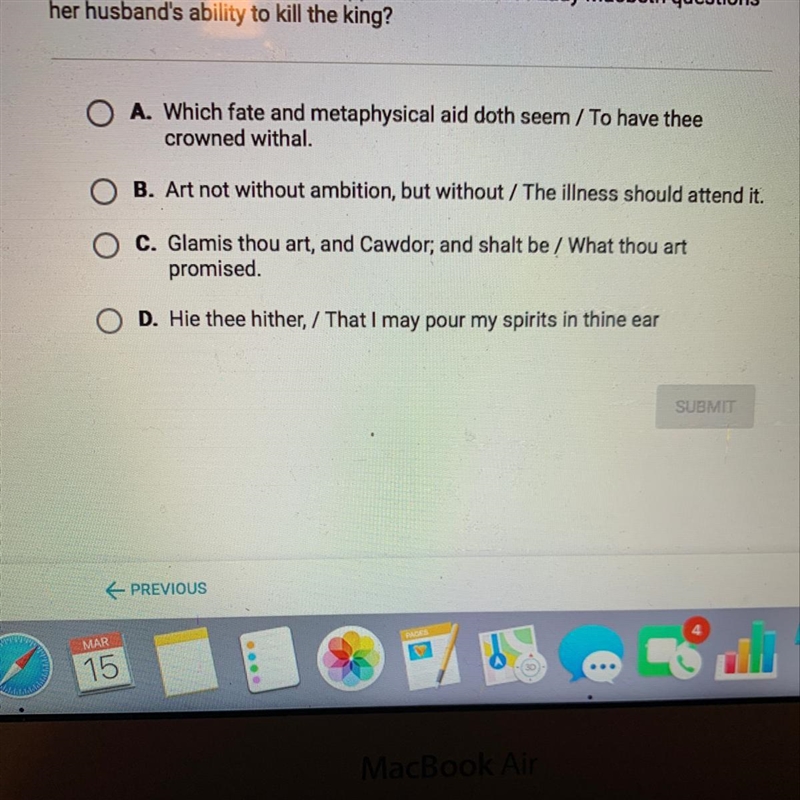 What evidence from the text supports the idea that Lady Macbeth questions her husband-example-1