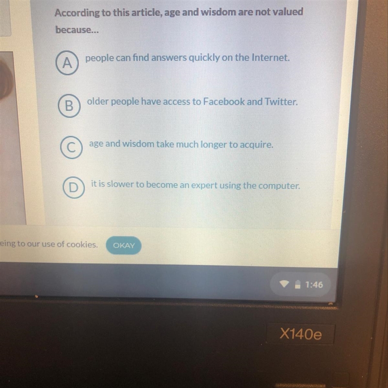 According to this article, age and wisdom are not valued because... help me please-example-1