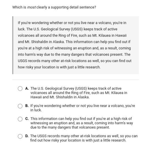 Which is most clearly a supporting detail sentence? If you're wondering whether or-example-1