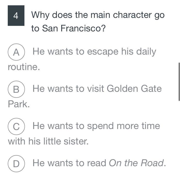 Why does the main character go to San Francisco-example-1