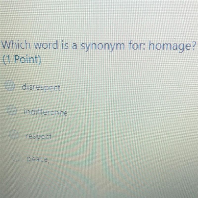 Which word is a synonym for homage?-example-1