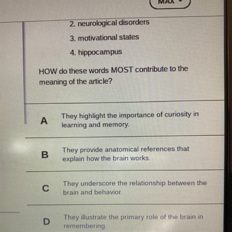 Read the list of terms from the article. 1. magnetic resonance imaging 2. neurological-example-1