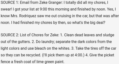 Which piece of evidence from source 2 most conflicts with Zeke's claim that he did-example-1