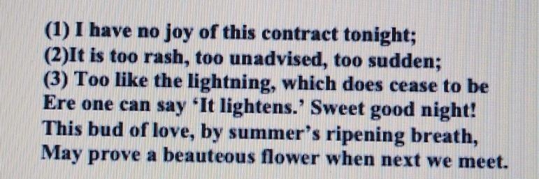 In line 3 which literary term is present? a. pun b. personification c. metaphor d-example-1