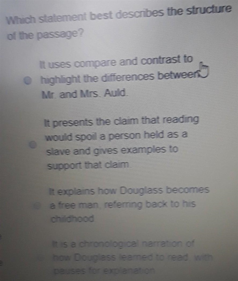 Which statement best describes the structure of the passage?​-example-1