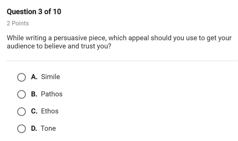 while writing a persuasive piece, which appeal sould you use yo get your audience-example-1