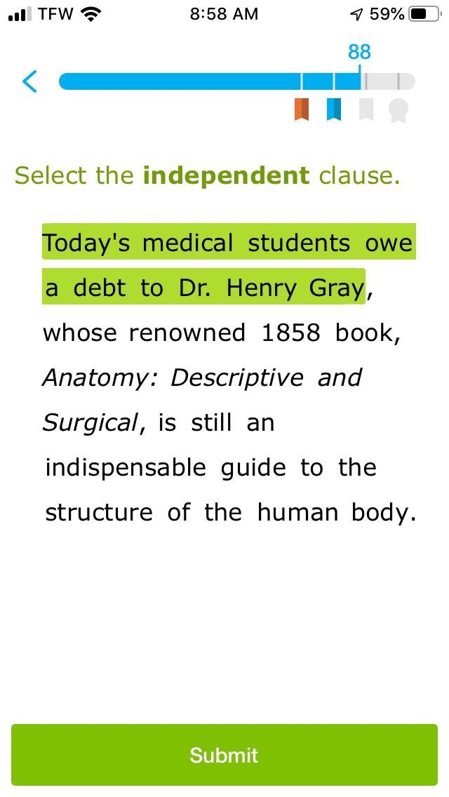 Tell me which highlighted sentence is independent-example-1