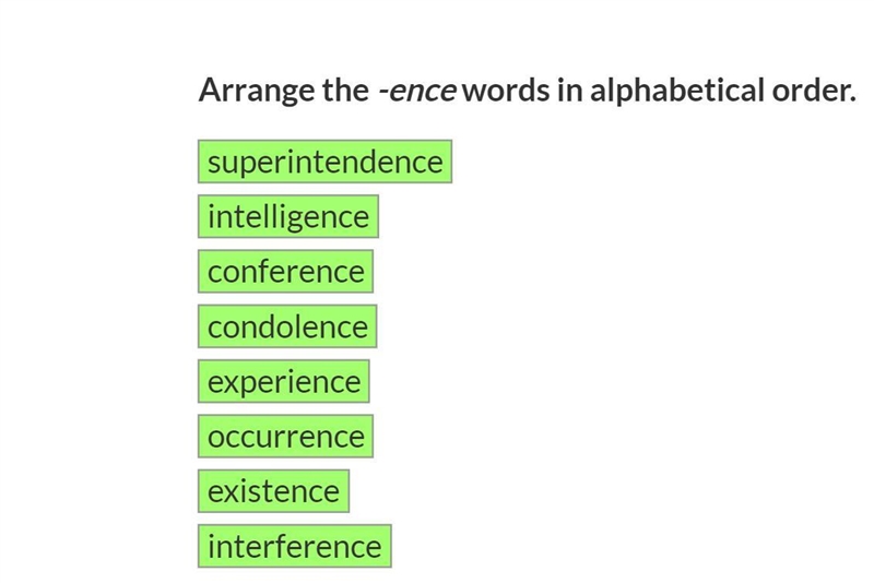 Arrange these words in alphabetical order.-example-1