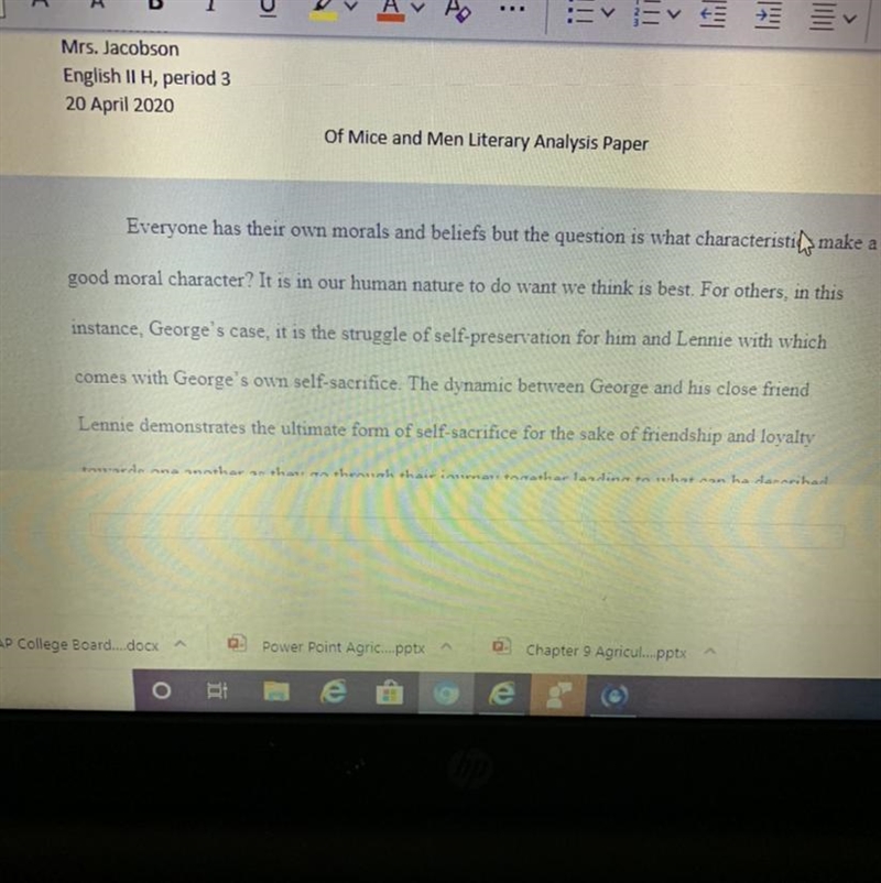 Do I put the title of an essay in the header or below the header for MLA format?-example-1