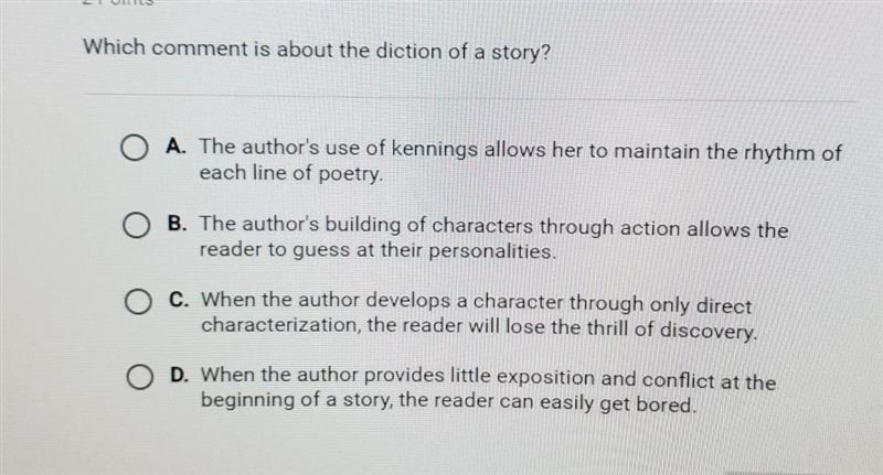 Which comment is about the dictation of a story​-example-1