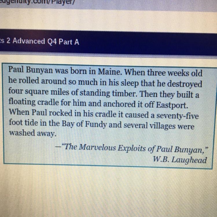 What point is the author making by using hyperbole in the selection? Paul was an enormous-example-1