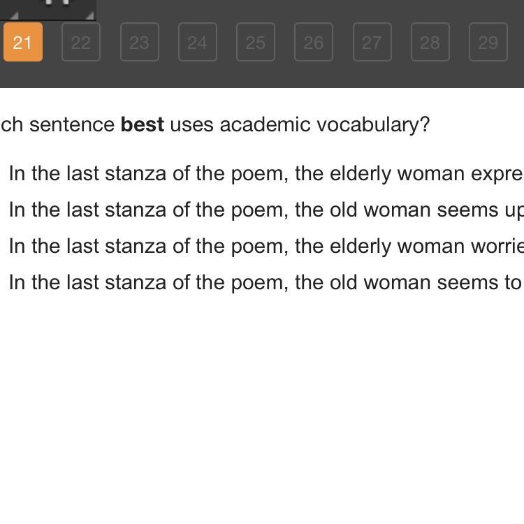 Which sentence best uses academic vocabulary?-example-1