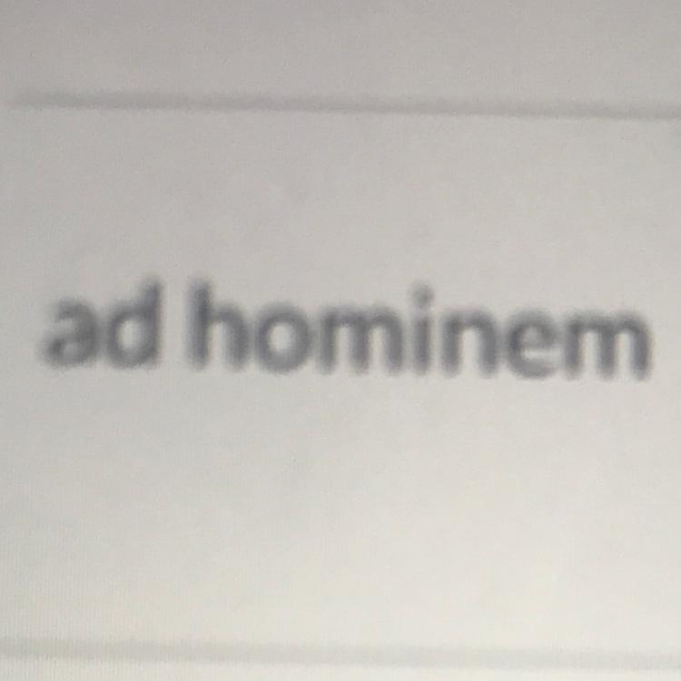 What is the definition of ad hominem-example-1