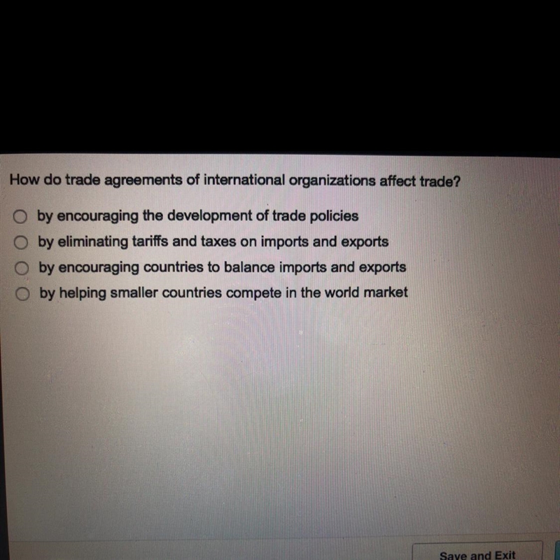 How do trade agreements of international organizations attect trade? by encouraging-example-1