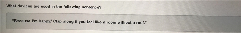 Please help it’s multiple choice options are A) alliteration and metaphor B) simile-example-1