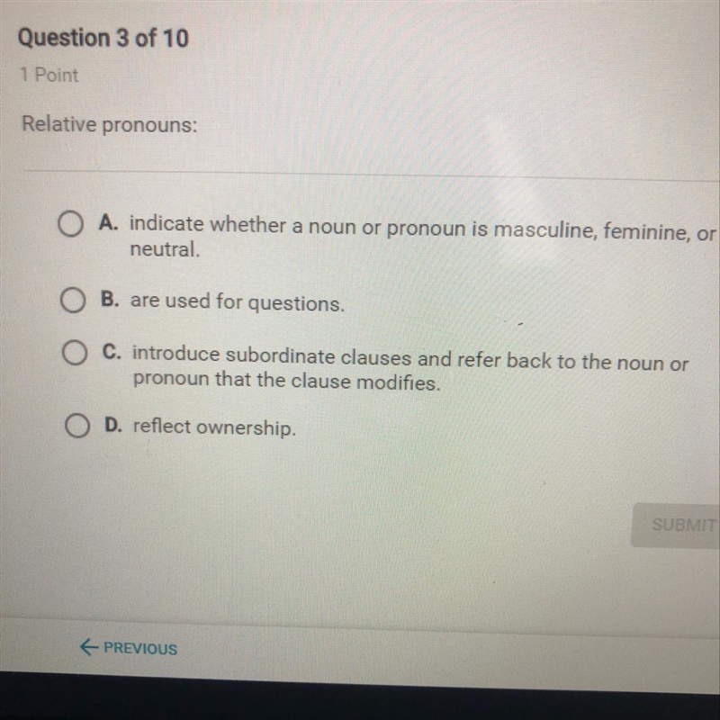 Relative pronoun: / I need help please-example-1