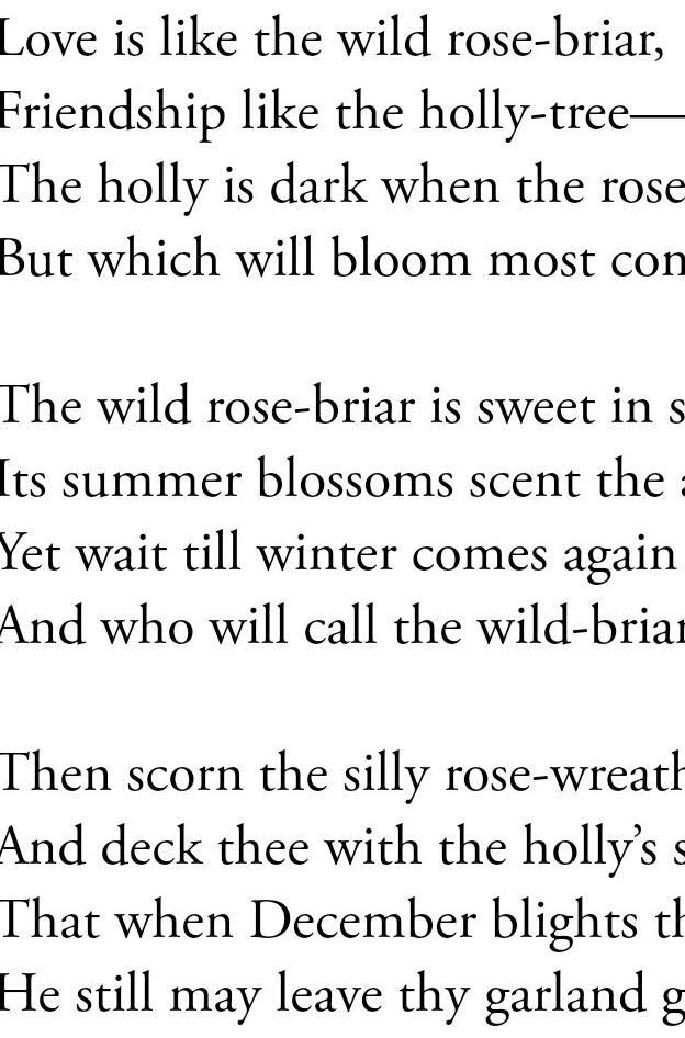 love and friendship by Emily bronte from the context of this poem which is more lassting-example-1